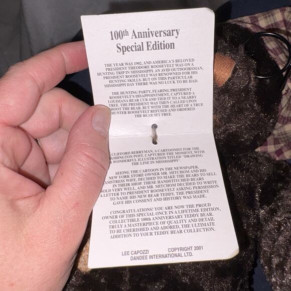 DanDee Collector's Choice-100th Anniv Limited Edition Teddy's Teddy Bear 10" NWT - Picture 7 of 10